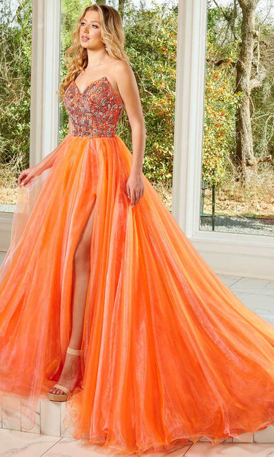 Rachel Allan 50186 - Strapless Sweetheart Ballgown Special Occasion Dress 0 / Coral