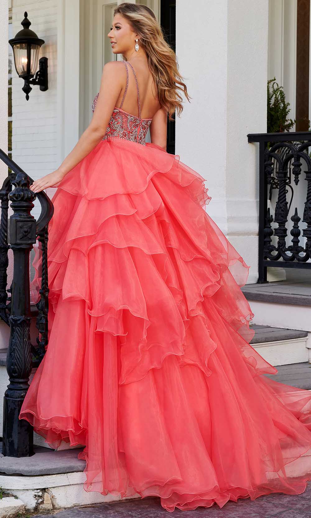 Rachel Allan 50199 - Shimmering Asymmetrical Long Gown Prom Dress