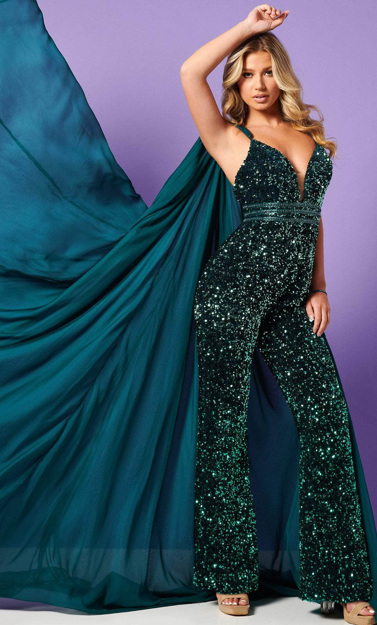 Rachel Allan 50202 - Sequined Jumpsuit