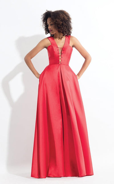Rachel Allan - 6139 Strappy Mikado A-line Dress Special Occasion Dress 0 / Red