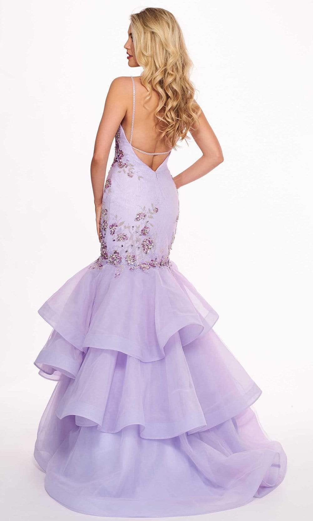 Rachel Allan - 6485 Embellished Sweetheart Tiered Mermaid Gown Special Occasion Dress