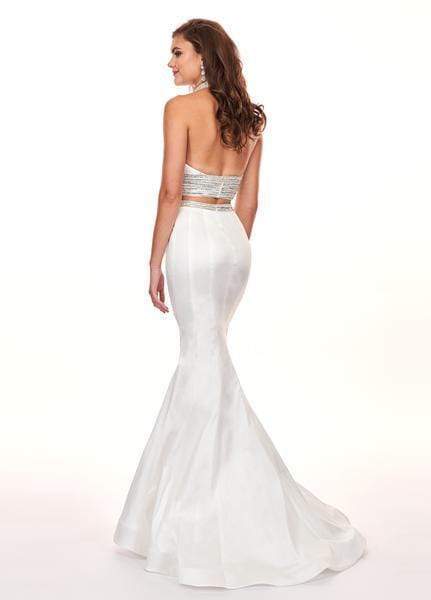 Rachel Allan - 6511 Beaded Halter Taffeta Two-Piece Mermaid Gown Evening Dresses