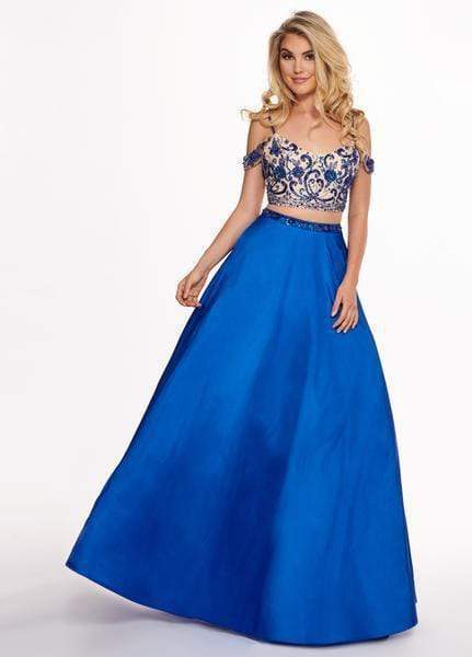 Rachel Allan - 6534 Two Piece Beaded Taffeta Ballgown Ball Gowns 0 / Royal