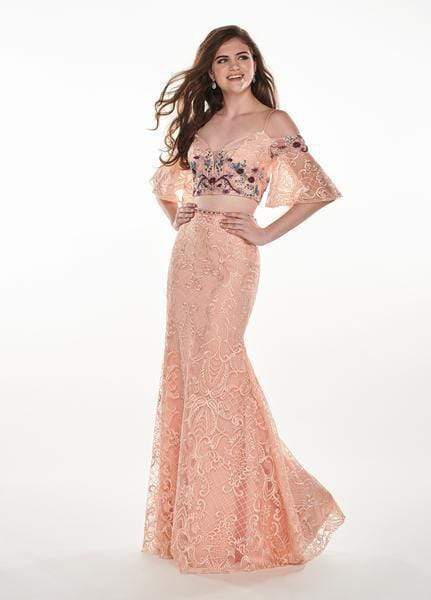 Rachel Allan - 6571 Two Piece Off-Shoulder Lace Dress Evening Dresses