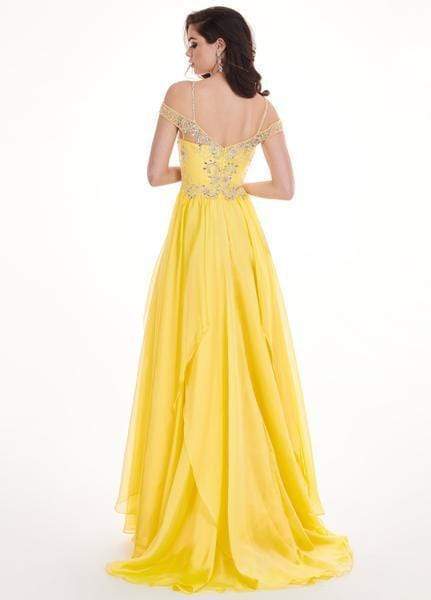 Rachel Allan - 6591 Crystal Ornate Illusion Off Shoulder Cascade Gown Special Occasion Dress
