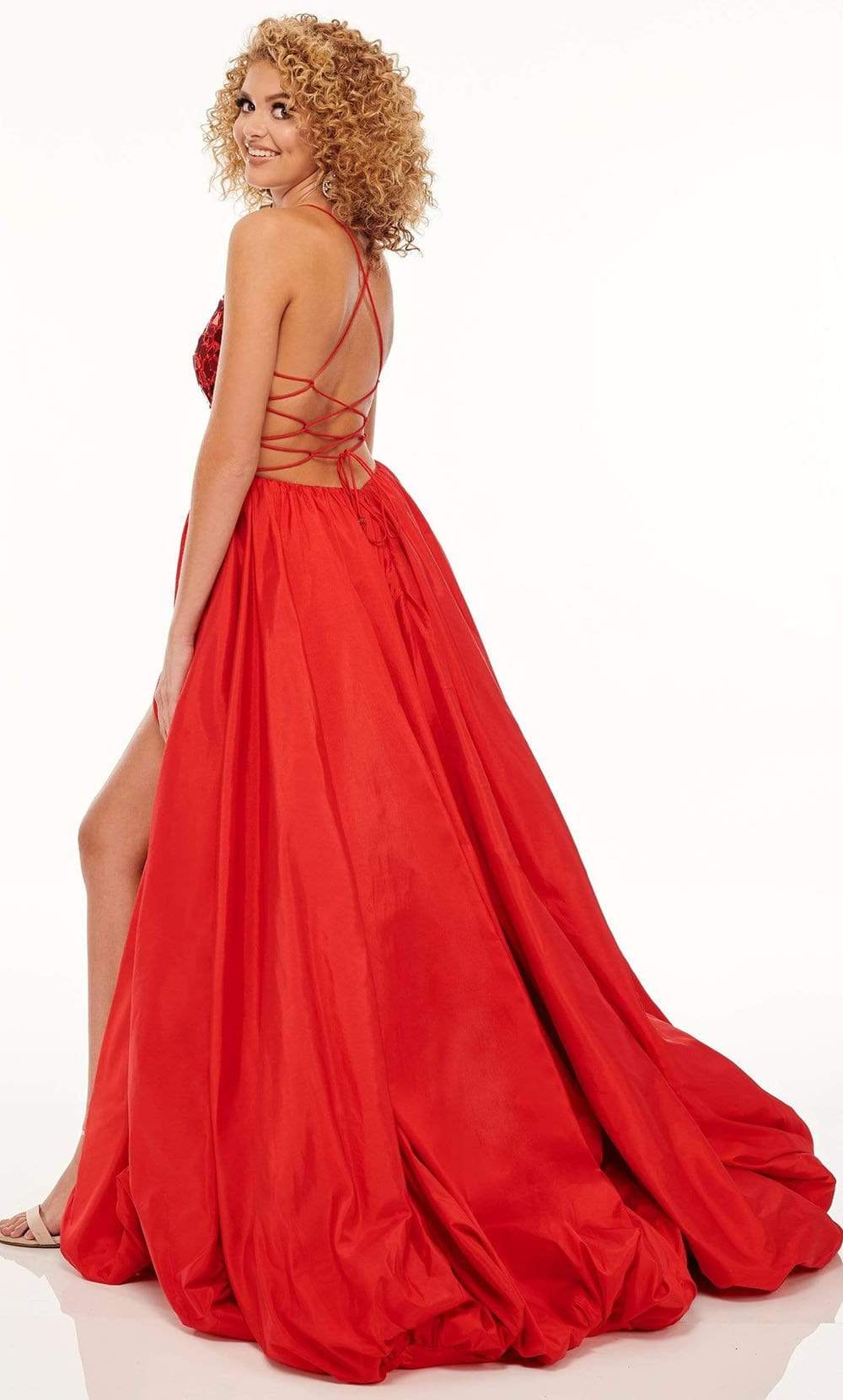 Rachel Allan - 70021 High Slit Cut Glass Bubble Hem Dress Prom Dresses