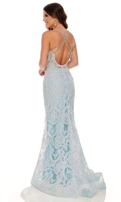 Rachel Allan - 70112 Applique Deep V Neck Mermaid Gown Prom Dresses