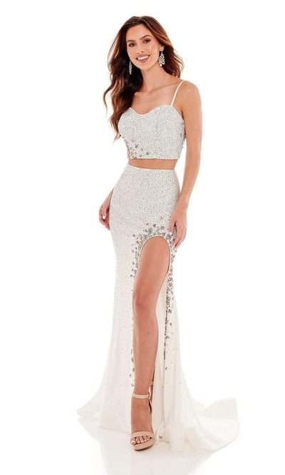 Rachel Allan - 70133 Sweetheart Trumpet Evening Dress Prom Dresses 00 / White Multi-Color