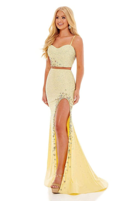 Rachel Allan - 70133 Sweetheart Trumpet Evening Dress Prom Dresses 00 / Yellow Multi-Color