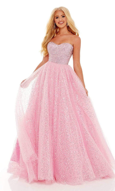 Rachel Allan - 70140 Strapless Sweetheart A-Line Gown Prom Dresses 00 / Pink