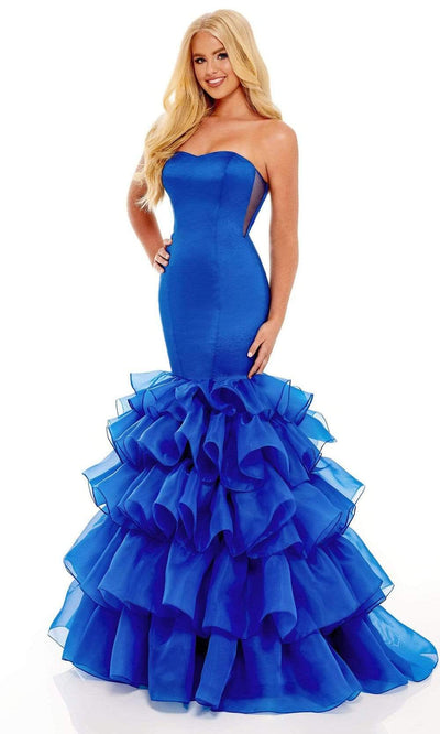 Rachel Allan - 70142 Strapless Sweetheart Tiered Gown Prom Dresses 00 / Royal