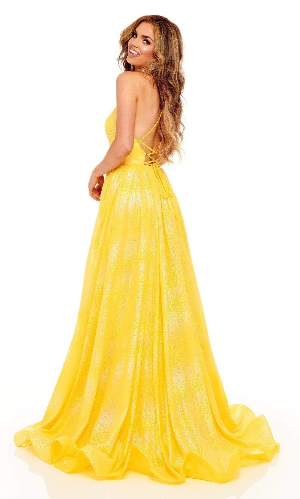 Rachel Allan - 70200 V-Neck A-Line Evening Gown Prom Dresses