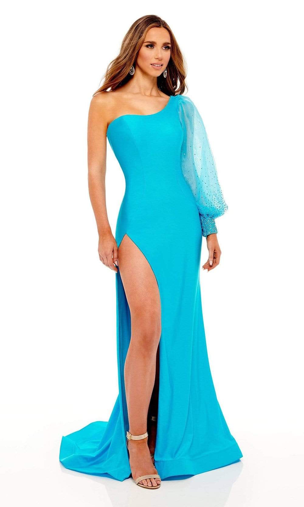 Rachel Allan - 70225 Fitted Asymmetrical Evening Gown Prom Dresses