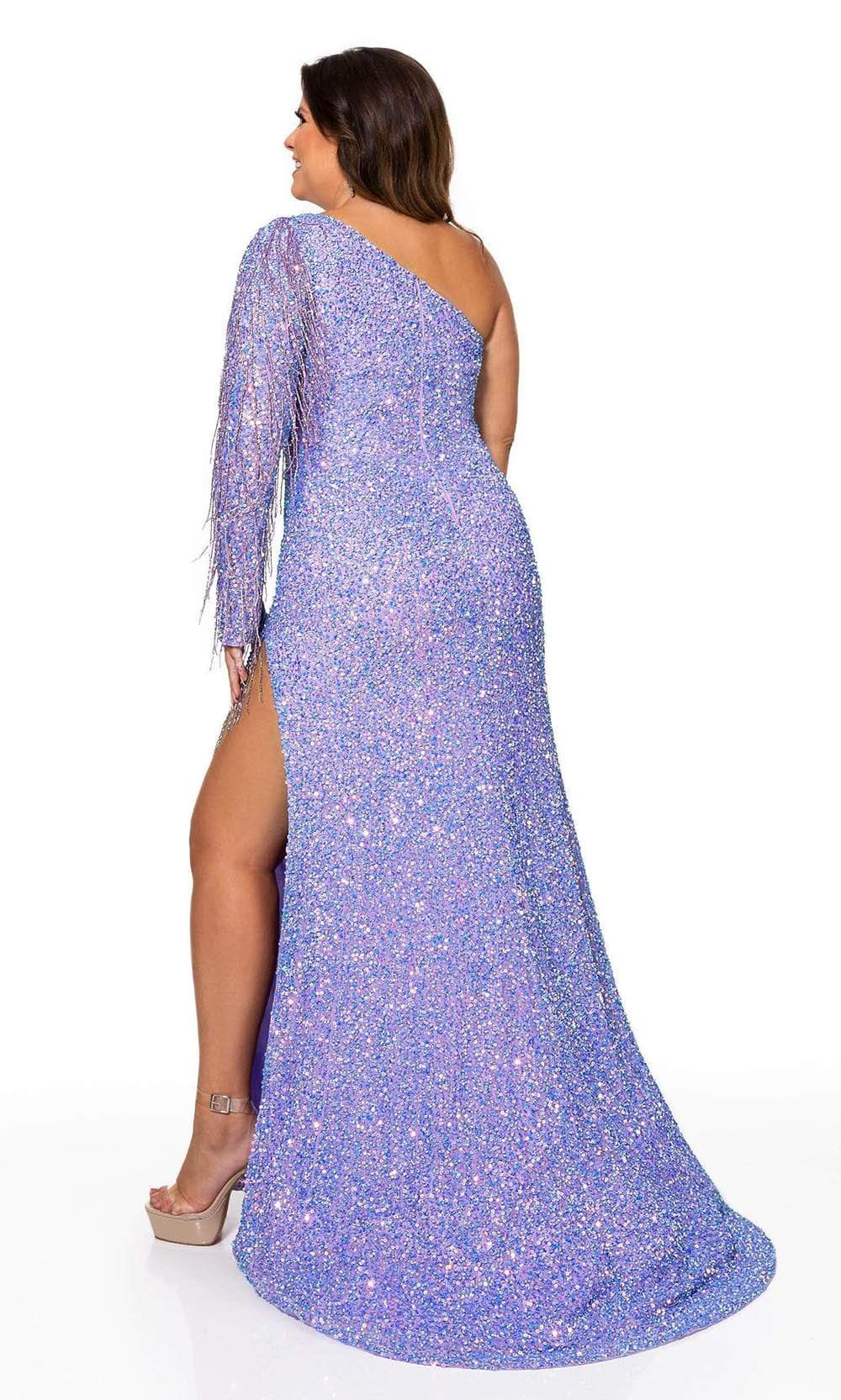 Rachel Allan - 70236W Asymmetric One Long Sleeve Dress Prom Dresses