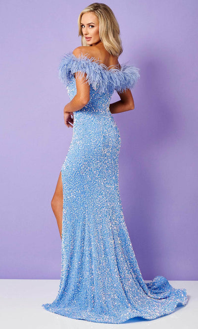 Rachel Allan 70280 - Feathered Off Shoulder Prom Gown Special Occasion Dress