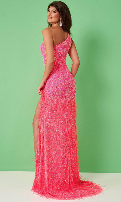 Rachel Allan 70287W - Feathered Sheath Prom Dress Prom Dresses