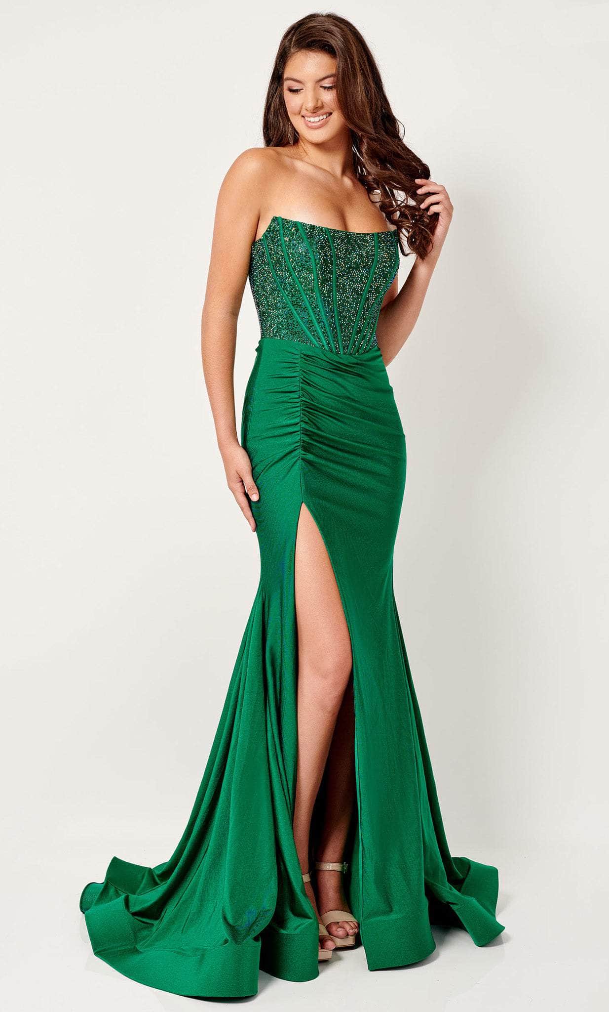 Rachel Allan 70305 - Sequined Corset Prom Dress Prom Dresses 00 / Emerald