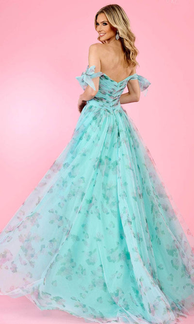 Rachel Allan 70495 - Ruched Floral Prom Dress