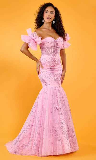 Rachel Allan 70500 - Strapless Glitter Prom Dress Prom Dresses 00 / Pink