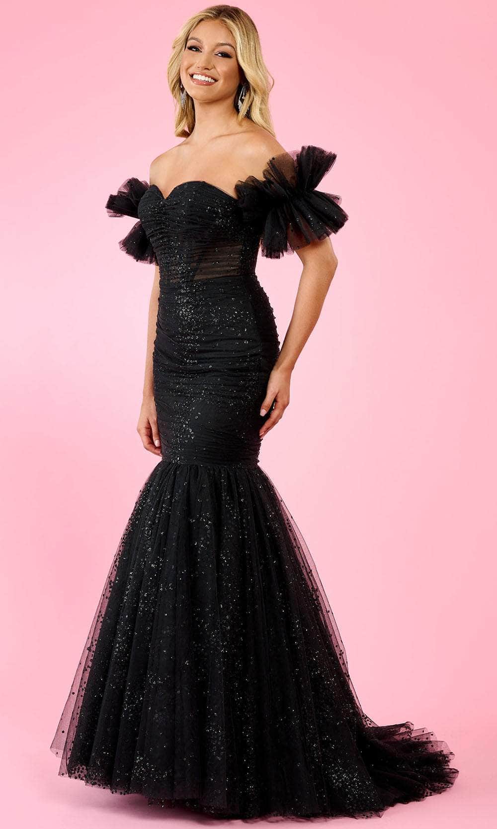 Rachel Allan 70500 - Strapless Glitter Prom Dress