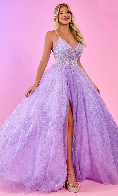 Rachel Allan 70510 - Applique Bodice Prom Dress Ball Gowns 00 / Lilac