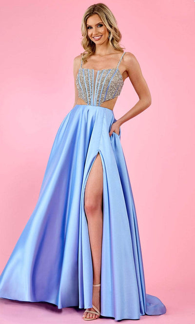 Rachel Allan 70519 - Corset Cutout Prom Dress Prom Dresses 00 / Periwinkle
