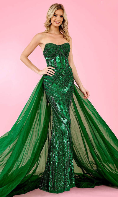 Rachel Allan 70520 - Embellished Sweetheart Prom Dress Prom Dresses 00 / Emerald