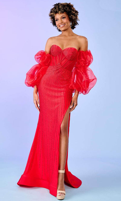 Rachel Allan 70539 - Jeweled Corset Prom Dress Prom Dresses 00 / Red
