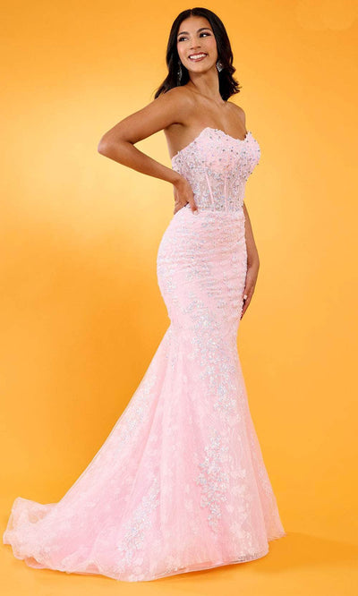 Rachel Allan 70566 - Floral Mermaid Prom Dress Prom Dresses 00 / Pink
