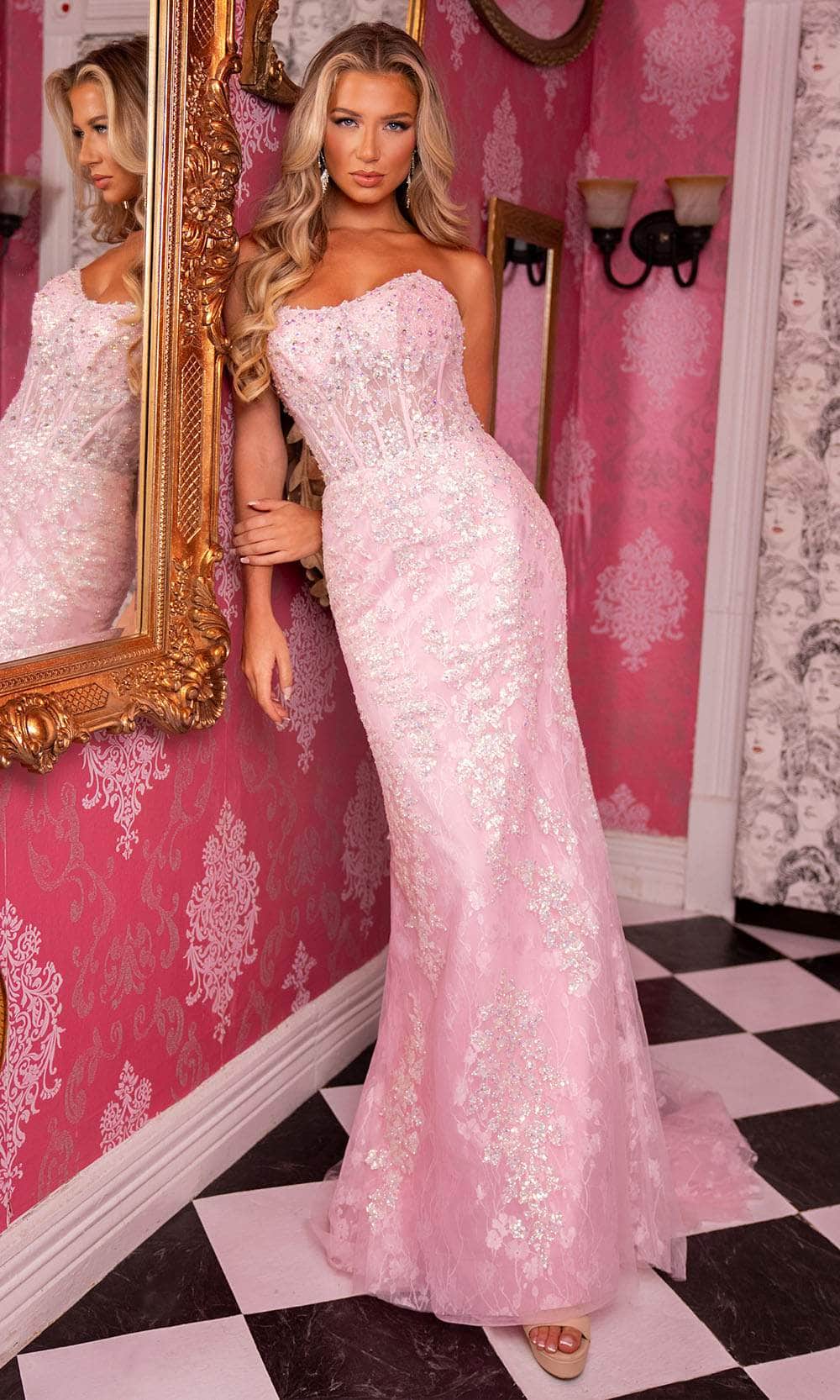 Rachel Allan 70566 - Floral Mermaid Prom Dress
