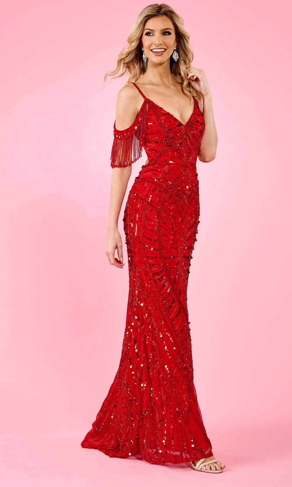 Rachel Allan 70607 - Beaded Sequin Prom Gown Prom Dresses 00 / Red