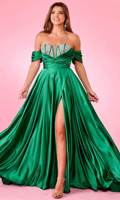 Rachel Allan 70664 - Pleated Bodice Prom Gown Prom Dresses 00 / Emerald