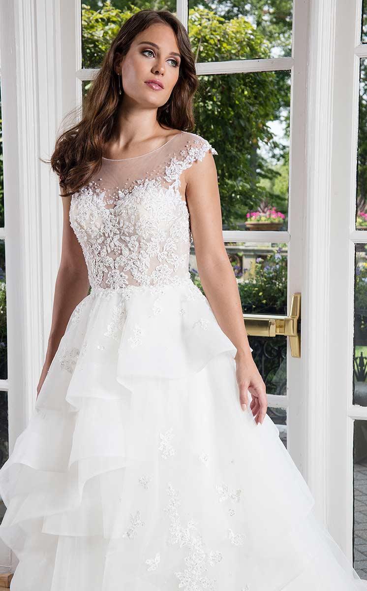 Rachel Allan Bridal - M603 Tiered Ruffles Floral Lace Applique Gown Special Occasion Dress