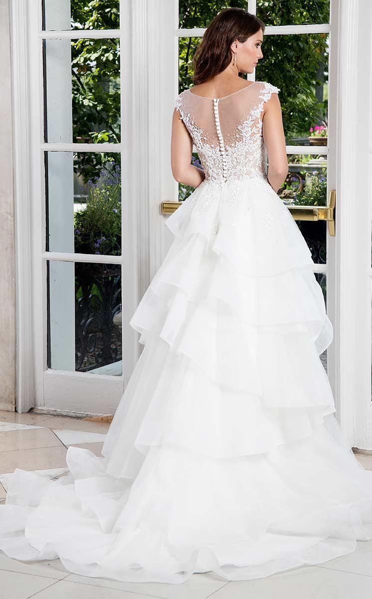 Rachel Allan Bridal - M603 Tiered Ruffles Floral Lace Applique Gown Special Occasion Dress