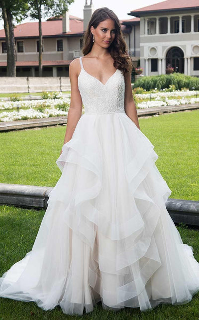 Rachel Allan Bridal - M629 Tiered Sleeveless Beaded Bridal Dress Wedding Dresses 2 / White
