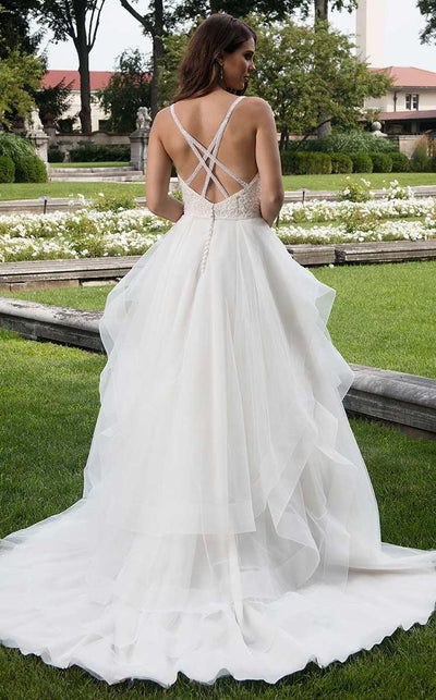 Rachel Allan Bridal - M629 Tiered Sleeveless Beaded Bridal Dress Special Occasion Dress