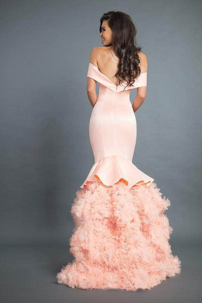 Rachel Allan Couture - 8355 Mermaid Prom Dress Pageant Dresses 0 /Light Peach