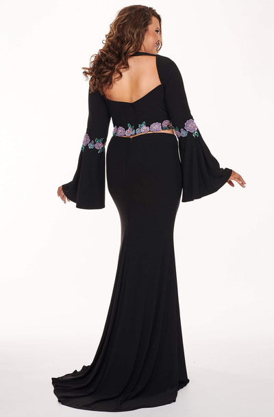Rachel Allan Curves - 6689 Two Piece Beaded Long Sleeve Jersey Dress Evening Dresses