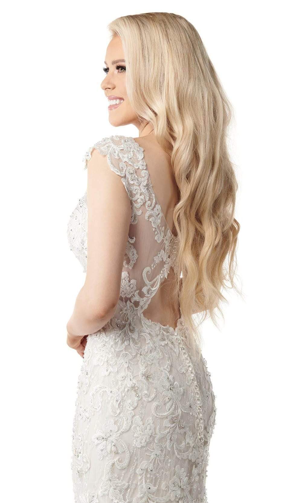 Rachel Allan - M772 Illusion Yoke Embellished Lace Mermaid Bridal Gown Wedding Dresses