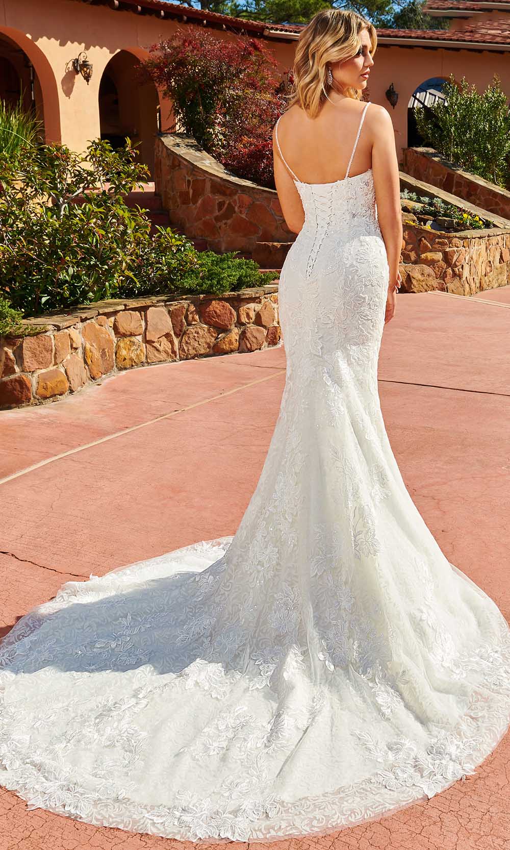 Rachel Allan M821 - Lace Mermaid Bridal Gown with Cape Special Occasion Dress