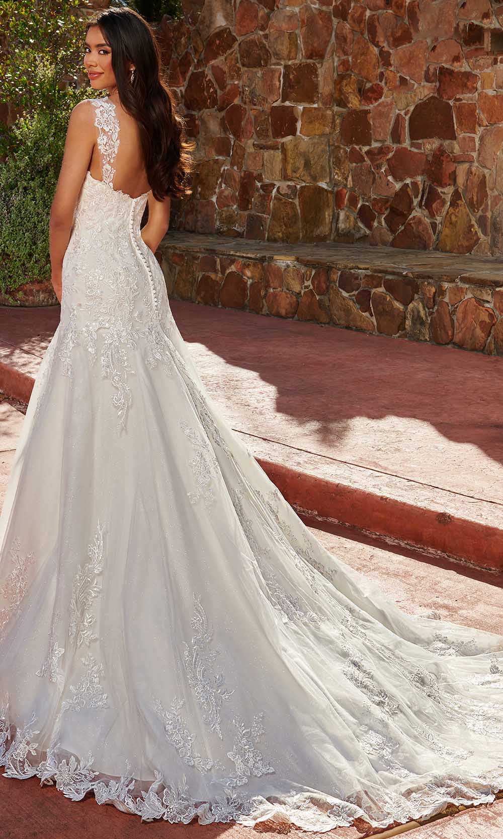 Rachel Allan M825 - Applique-Ornate Trumpet Bridal Gown Special Occasion Dress