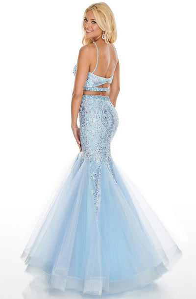 Rachel Allan Prom - 7057 Two Piece Embroidered Halter Mermaid Dress Prom Dresses