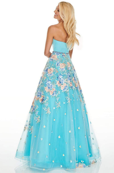 Rachel Allan Prom - 7063 Strapless Bodice Embroidered A-Line Gown Prom Dresses