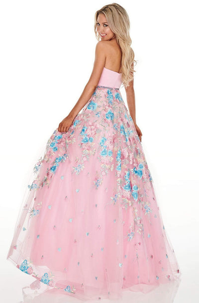 Rachel Allan Prom - 7063 Strapless Bodice Embroidered A-Line Gown Prom Dresses