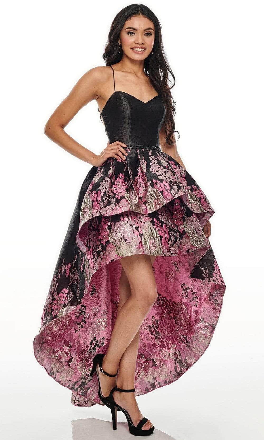 Rachel Allan Prom 7168 - Lace-Up High-Low Dress Prom Dresses 0 /Navy