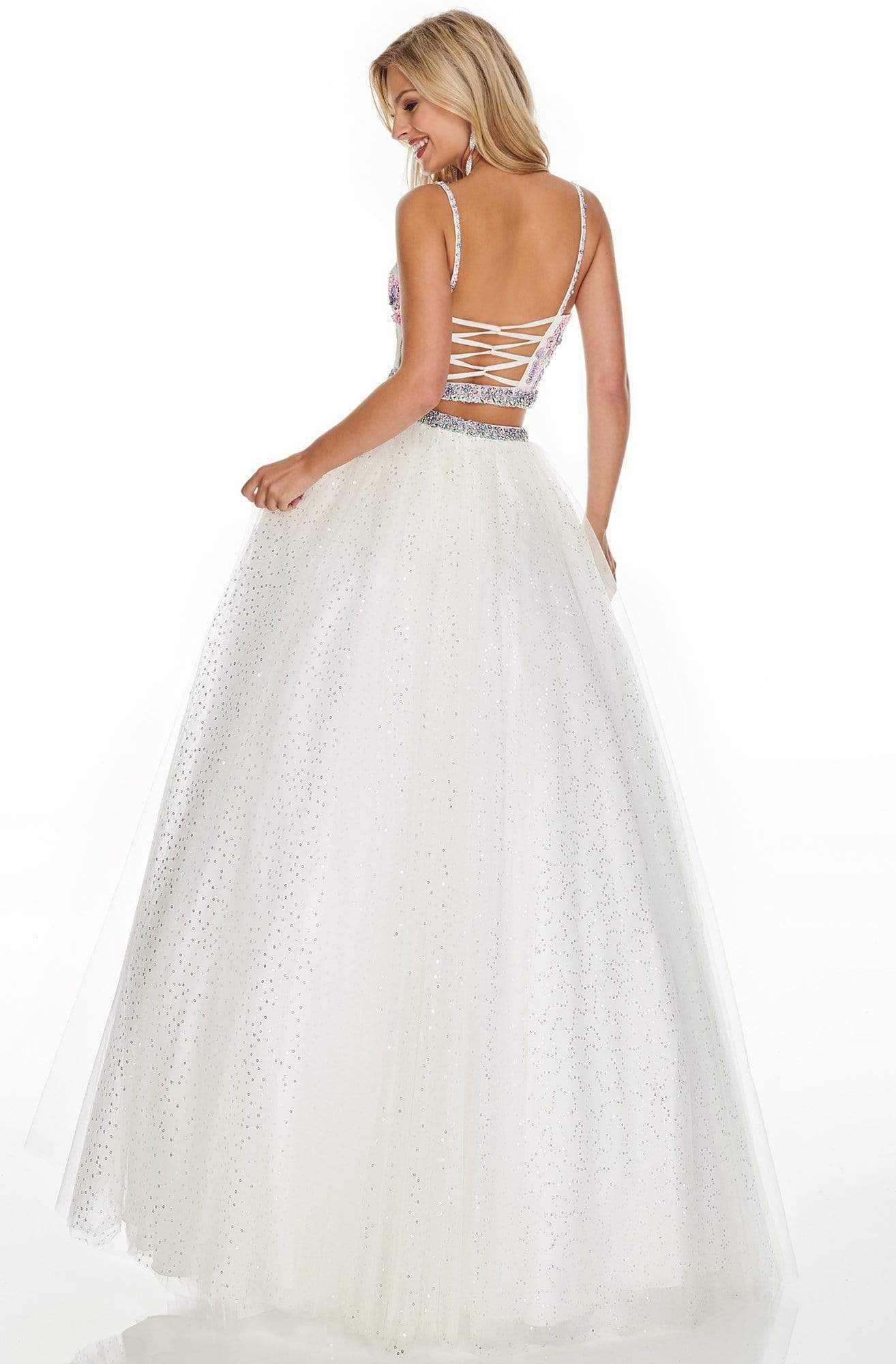 Rachel Allan Prom - 7193 Two-Piece Sweetheart Bedazzled A-Line Dress Prom Dresses