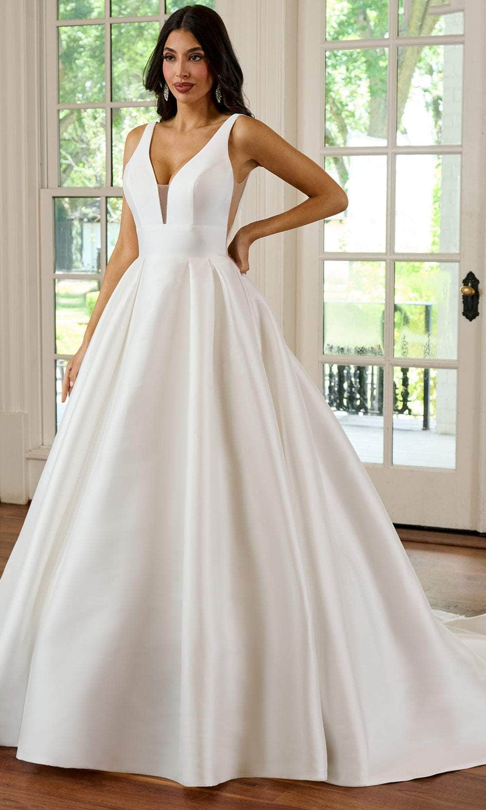 Rachel Allan RB2177 - Sleeveless Illusion Side Bridal Gown Bridal Dresses 0 / Ivory Light Rum Pink