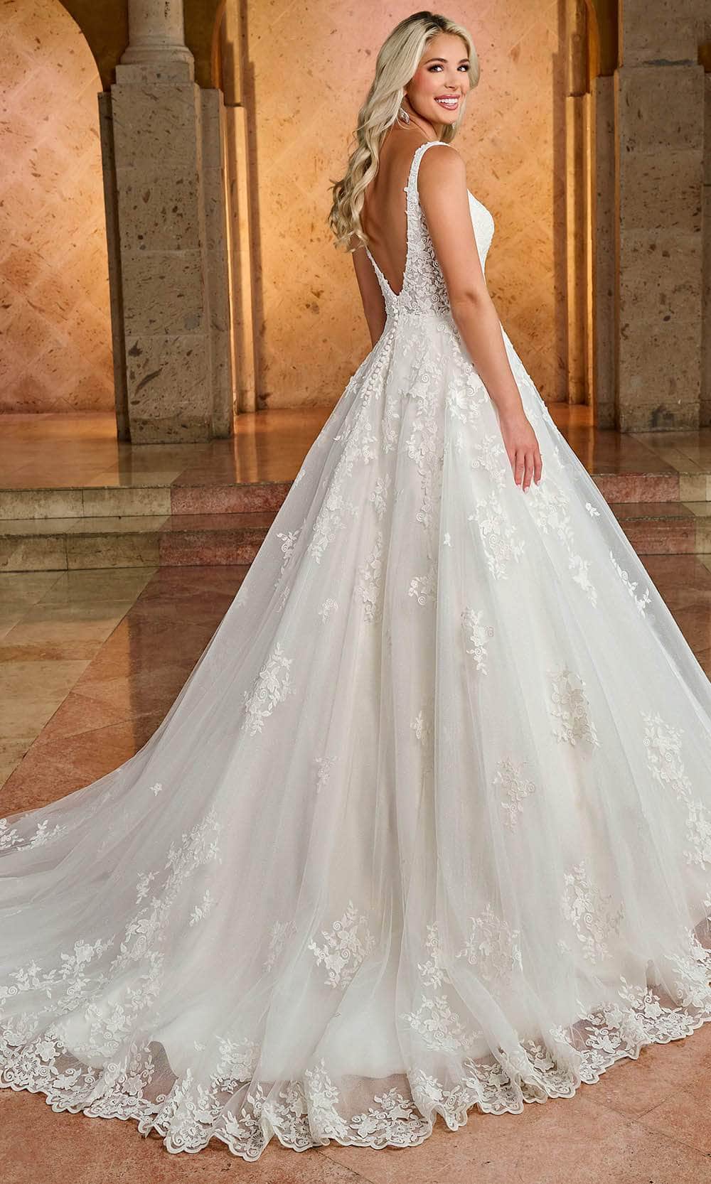 Rachel Allan RB3190 - Floral Lace A-Line Bridal Gown