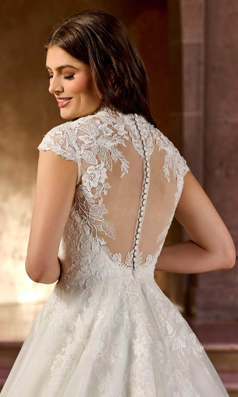 Rachel Allan RB3193 - Cap Sleeve Lace Bridal Gown