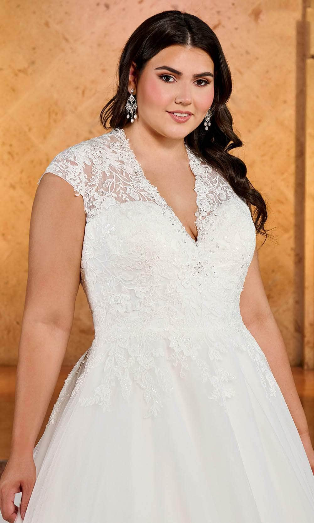 Rachel Allan RB3193 - Cap Sleeve Lace Bridal Gown